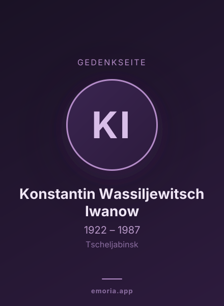 Gedenkportrait von Konstantin Wassiljewitsch Iwanow