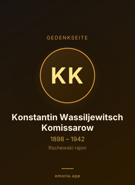 Gedenkportrait von Konstantin Wassiljewitsch Komissarow