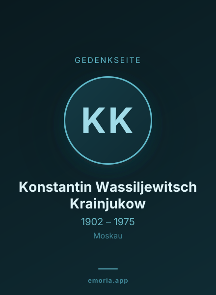 Gedenkportrait von Konstantin Wassiljewitsch Krainjukow
