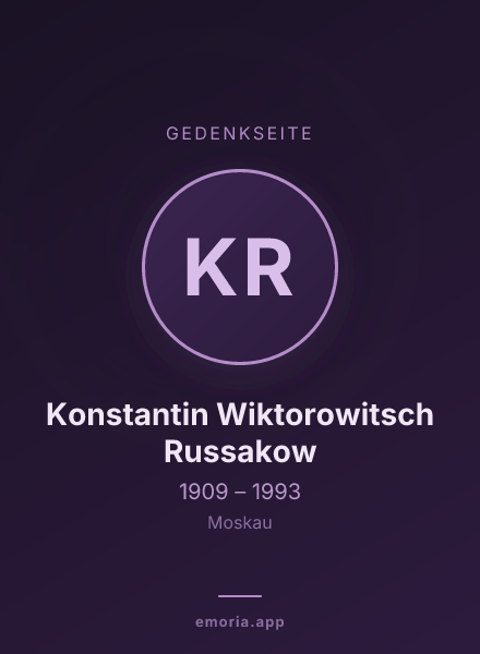 Gedenkportrait von Konstantin Wiktorowitsch Russakow