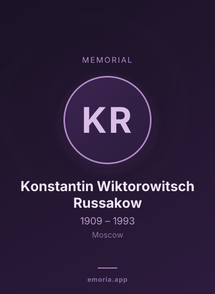 Memorial portrait of Konstantin Wiktorowitsch Russakow