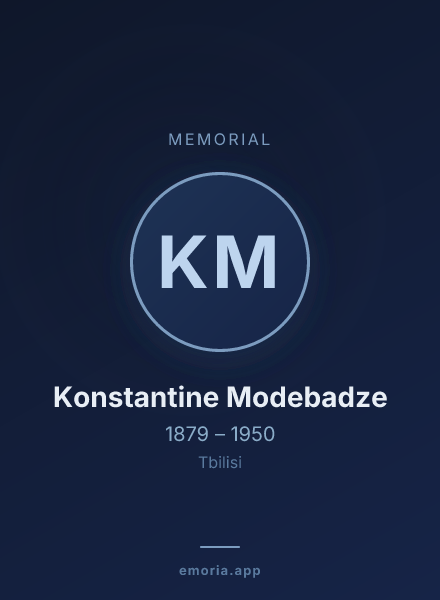 Memorial portrait of Konstantine Modebadze