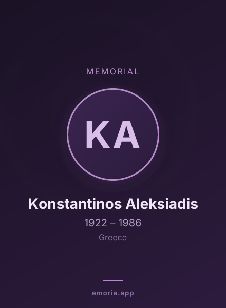 Memorial portrait of Konstantinos Aleksiadis