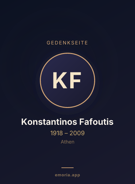 Gedenkportrait von Konstantinos Fafoutis