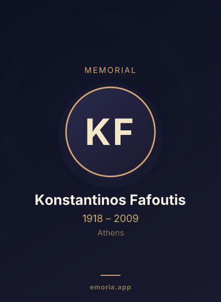 Memorial portrait of Konstantinos Fafoutis