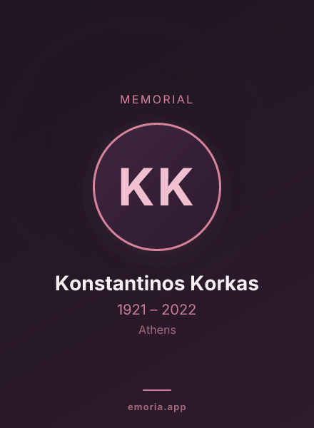 Memorial portrait of Konstantinos Korkas