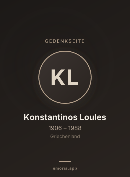 Gedenkportrait von Konstantinos Loules