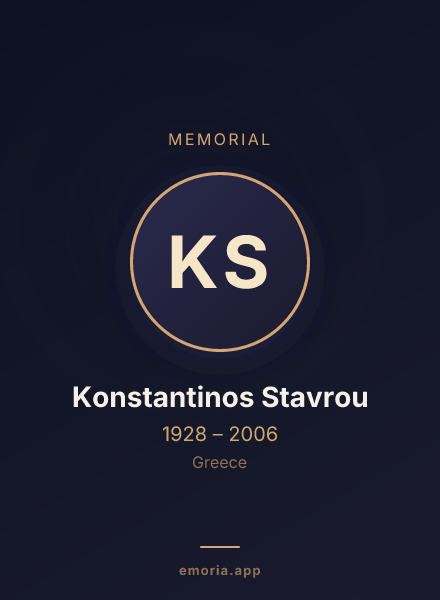 Memorial portrait of Konstantinos Stavrou