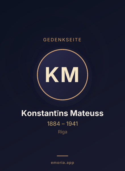 Gedenkportrait von Konstantīns Mateuss