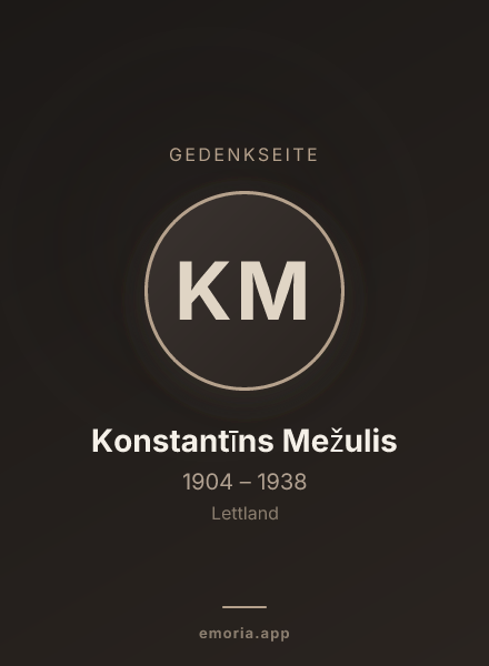 Gedenkportrait von Konstantīns Mežulis