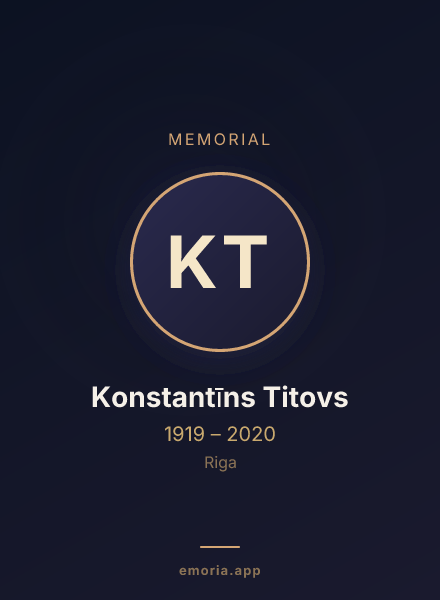 Memorial portrait of Konstantīns Titovs