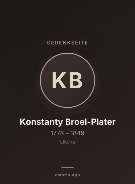 Gedenkportrait von Konstanty Broel-Plater