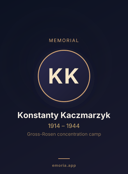Memorial portrait of Konstanty Kaczmarzyk