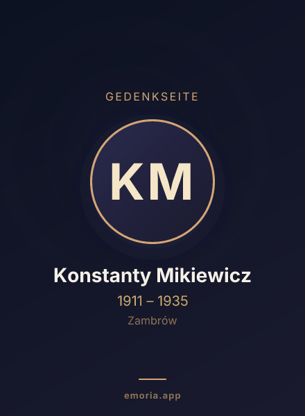 Gedenkportrait von Konstanty Mikiewicz