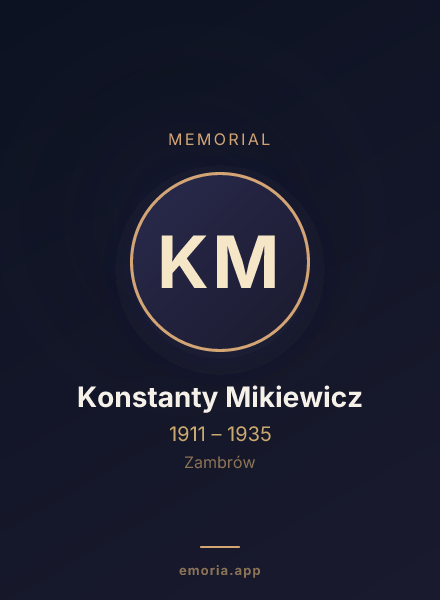 Memorial portrait of Konstanty Mikiewicz