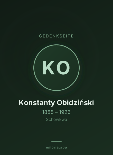 Gedenkportrait von Konstanty Obidziński