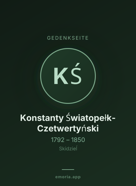 Gedenkportrait von Konstanty Światopełk-Czetwertyński