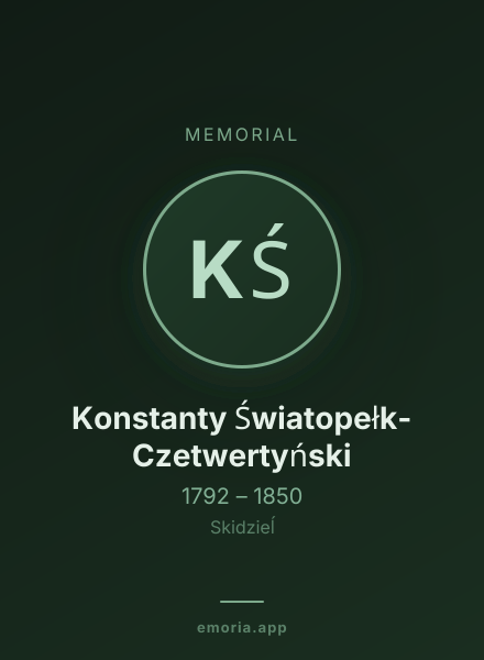 Memorial portrait of Konstanty Światopełk-Czetwertyński