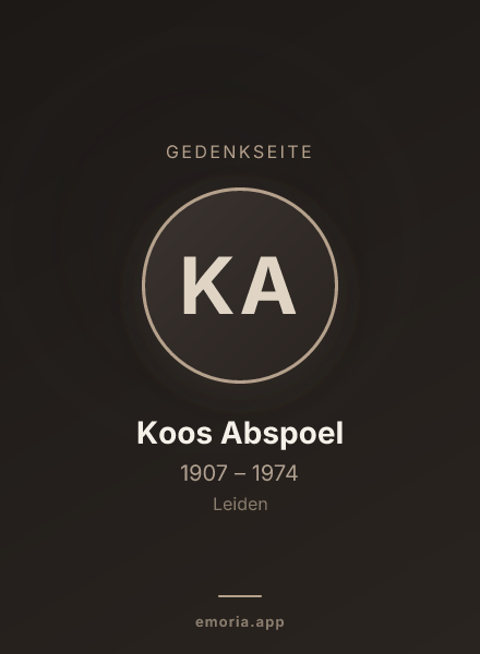 Gedenkportrait von Koos Abspoel