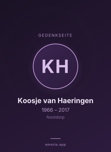 Gedenkportrait von Koosje van Haeringen