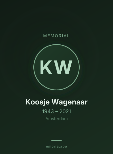 Memorial portrait of Koosje Wagenaar