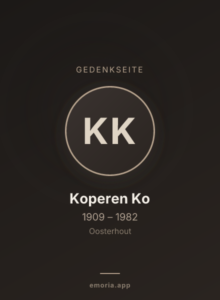 Gedenkportrait von Koperen Ko