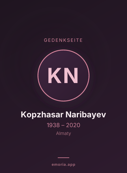 Gedenkportrait von Kopzhasar Naribayev
