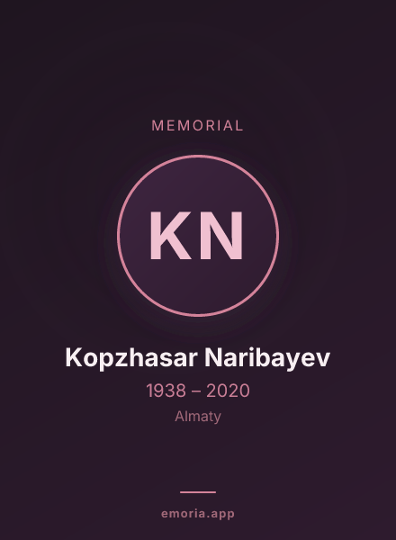 Memorial portrait of Kopzhasar Naribayev