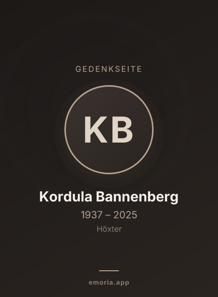 Gedenkportrait von Kordula Bannenberg