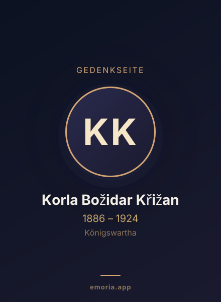 Gedenkportrait von Korla Božidar Křižan