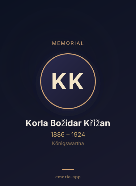 Memorial portrait of Korla Božidar Křižan