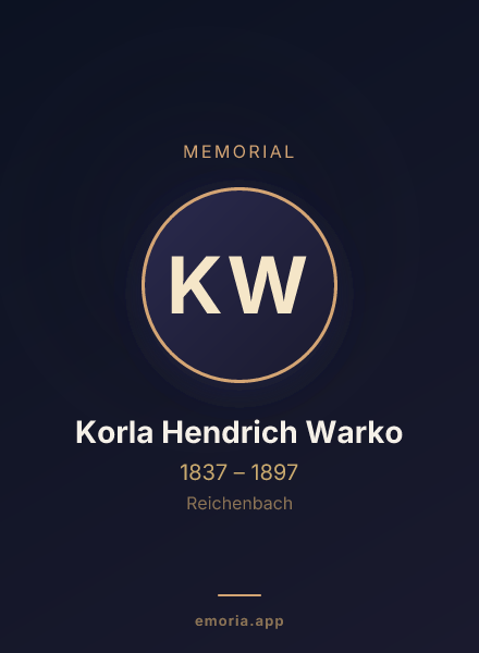 Memorial portrait of Korla Hendrich Warko