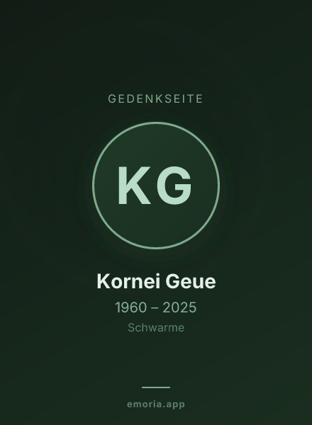 Gedenkportrait von Kornei Geue