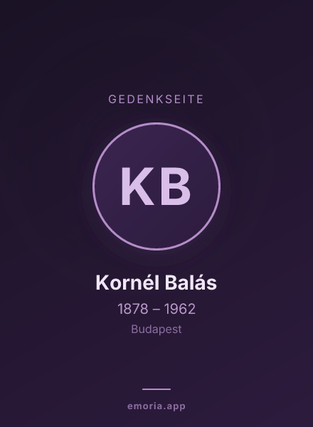 Gedenkportrait von Kornél Balás