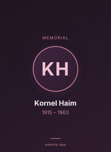 Memorial portrait of Kornel Haim