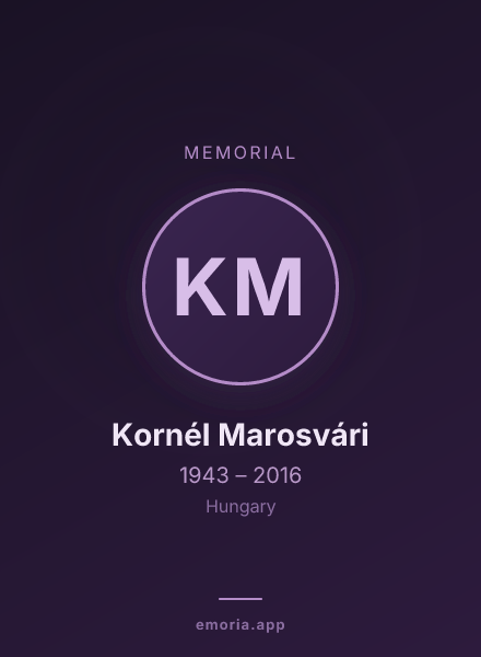Memorial portrait of Kornél Marosvári