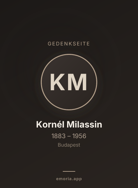 Gedenkportrait von Kornél Milassin