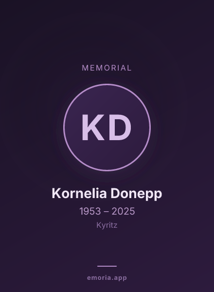Memorial portrait of Kornelia Donepp