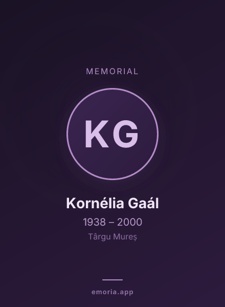 Memorial portrait of Kornélia Gaál