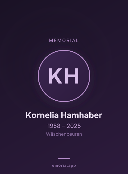 Memorial portrait of Kornelia Hamhaber
