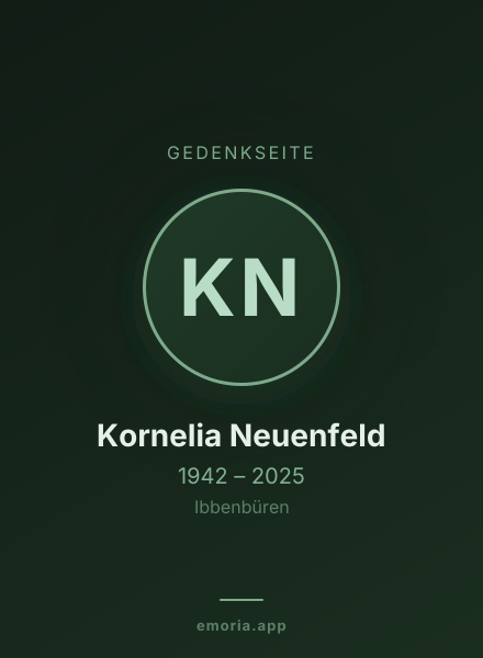 Gedenkportrait von Kornelia Neuenfeld