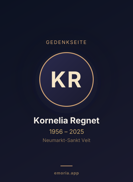 Gedenkportrait von Kornelia Regnet