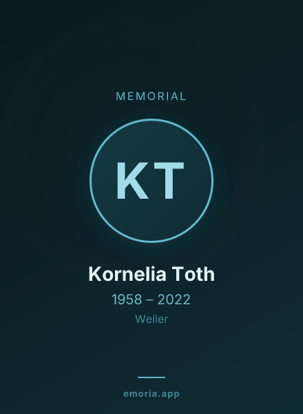 Memorial portrait of Kornelia Toth