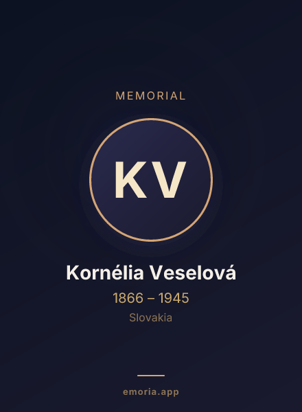 Memorial portrait of Kornélia Veselová