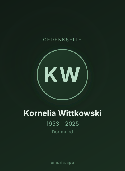 Gedenkportrait von Kornelia Wittkowski