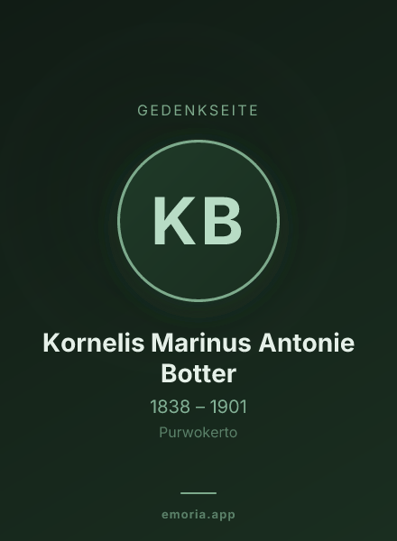 Gedenkportrait von Kornelis Marinus Antonie Botter