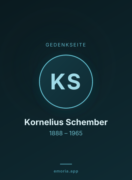 Gedenkportrait von Kornelius Schember