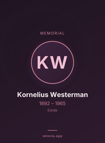 Memorial portrait of Kornelius Westerman