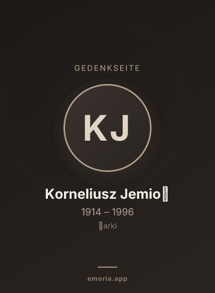 Gedenkportrait von Korneliusz Jemioł