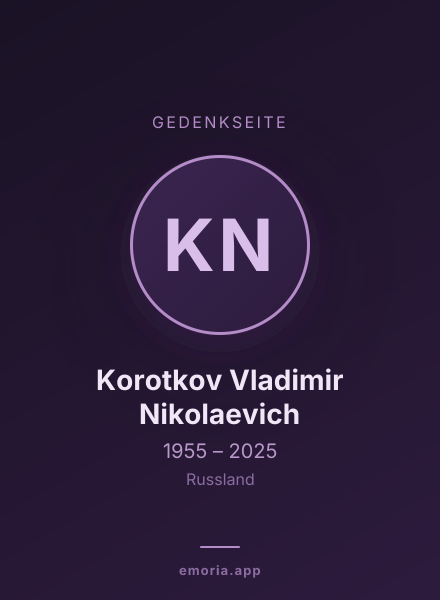 Gedenkportrait von Korotkov Vladimir Nikolaevich